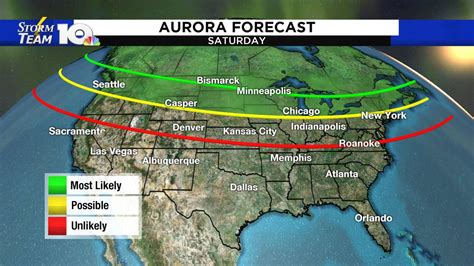 Aurora Borealis may be visible in the northern U.S. this weekend