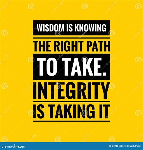 Integrity Quotes on Yellow Background. Inspirational and Motivational Quote. Stock Illustration ...