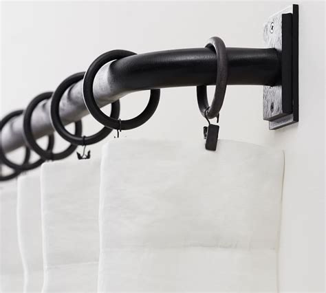 Cast Iron Black Room Darkening Curtain Rod & Wall Bracket | Room darkening curtains, Curtain ...