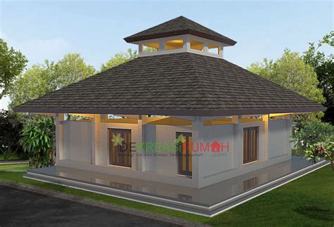 Desain 3D Fasad Masjid Sederhana Dengan Serambi Luar | Ide Kreasi Rumah