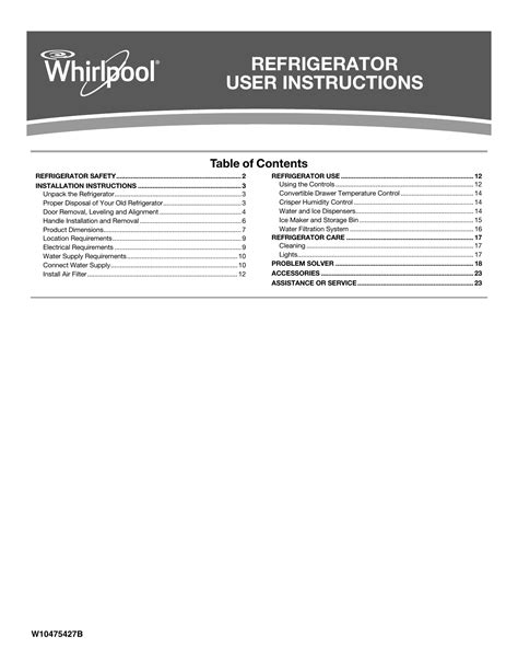 refrigerator user instructions | Manualzz