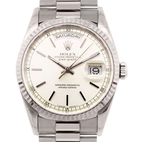 Rolex 18239 Day Date 18k White Gold Presidential Watch