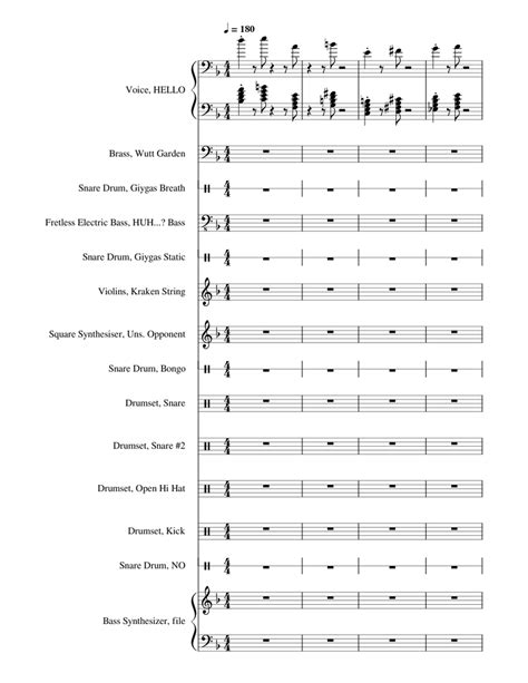 Amalgam V2 - Undertale Sheet music for Trombone, Bass voice, Snare drum ...