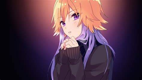 short hair, Blonde, Purple eyes, Anime, Anime girls, Asuka Ninomiya, THE iDOLM@STER, THE iDOLM ...