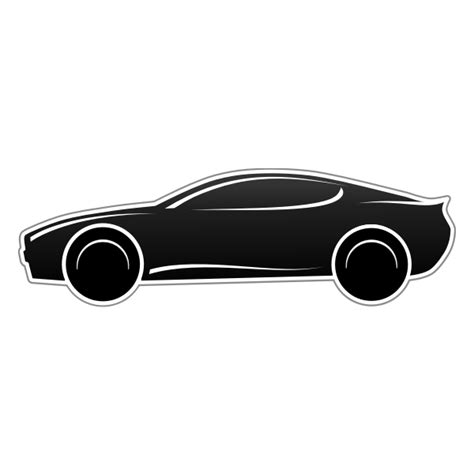 Sportscar in black and white vector clip art | Free SVG