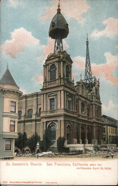 St. Dominic's Church after the earthquake April 18, 1906 San Francisco, CA Postcard