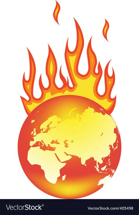 World on fire Royalty Free Vector Image - VectorStock