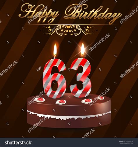 63 Year Happy Birthday Card Cake Stock Vector 249350194 - Shutterstock