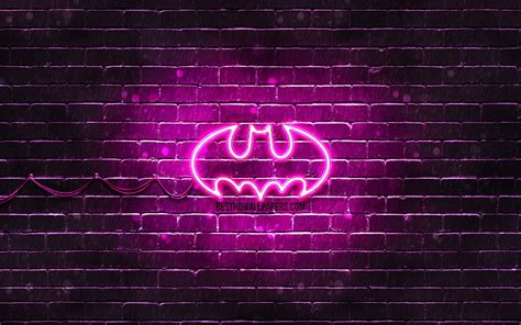 Batman purple logo purple brickwall, Batman logo, superheroes, Batman ...