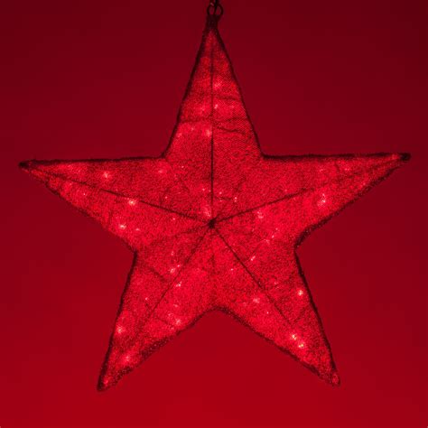 Red Metallic Polymesh Commercial Star Light, Red LED Lights ...