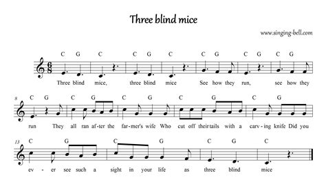 Three Blind Mice - Singing Bell | Three blind mice, Childrens songs, Music for kids