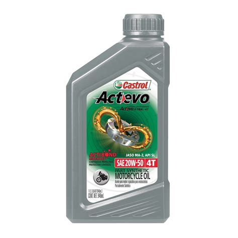 Buy Castrol Actevo 4T 20W-50 Part Synthetic Motorcycle Oil, 1 Quart ...