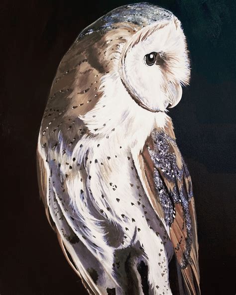 A barn owl painting I just finished : r/Superbowl