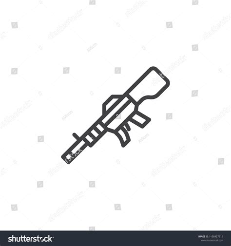 Machine Gun Line Icon Linear Style Stock Vector (Royalty Free ...