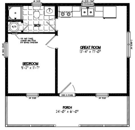 24x24 Lincoln Certified Floor Plan #24LN901 | Layout | Loft floor plans, Cabin plans with loft ...