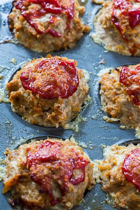 Cheesy Turkey Meatloaf Muffins - Skinny Southern Recipes