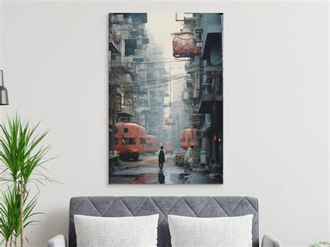 Cyberpunk Digital Wall Art Dystopian Cityscape, Sci-fi Printable Poster ...