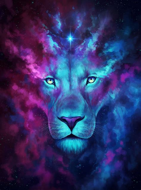 Firstborn Signed Fine Art Giclee Print Wall Decor by JoJoesArt Lion Painting, Galaxy Painting ...