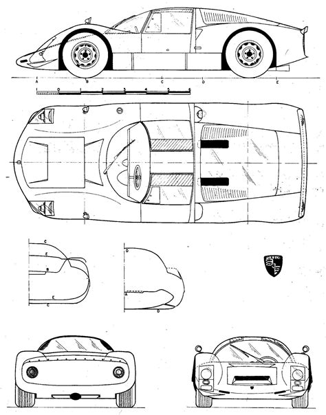 Porsche 906 Blueprint - Download free blueprint for 3D modeling