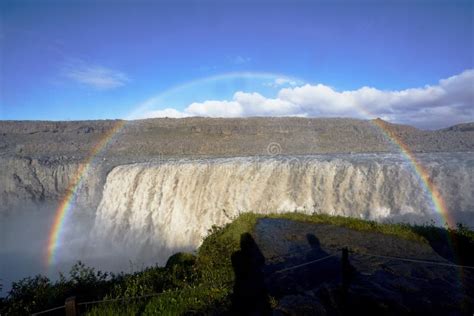 Beautiful Scenery of Waterfall and a Rainbow Stock Photo - Image of ...