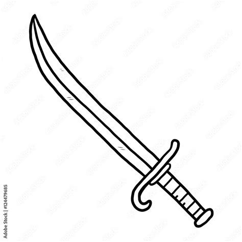 Vecteur Stock Sword Cartoon Vector And Illustration Black And White ...