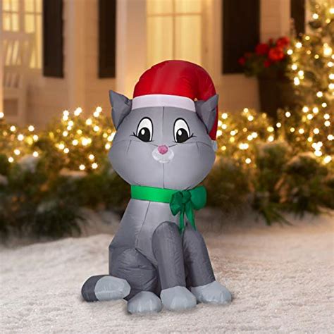 Airblown Inflatables Christmas Decor 3.5' Cat with Santa Hat - All Cat Things