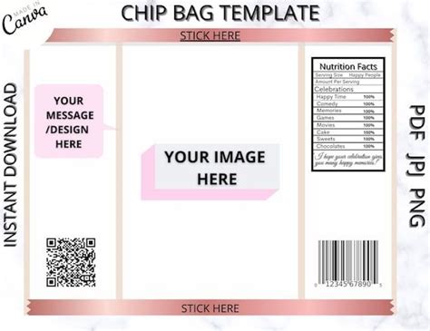 Chip Bag Template Chip Bag Editable Blank Chip Bag Chip | Etsy 40th ...