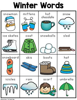 Winter Words by Renee Dooly | Teachers Pay Teachers