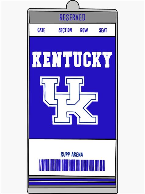 "Kentucky basketball ticket sticker" Sticker for Sale by emilypapez | Redbubble