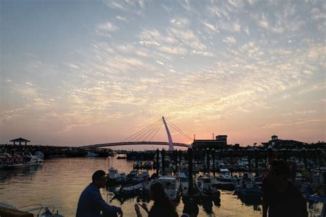 The Sunset View of Tamsui Fisherman`s Wharf. Itâ€™s a Scenic Spot at the Western Tip of Tamsui ...