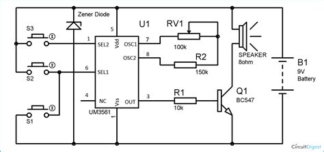 UM3561 Siren Generator - Police Siren Circuit, Ambulance Siren Circuit ...