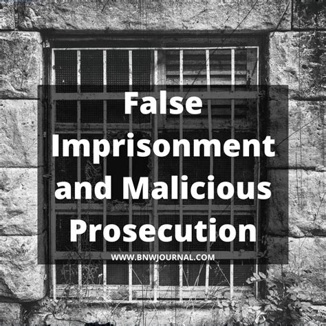 False Imprisonment and Malicious Prosecution - Black n' White Journal