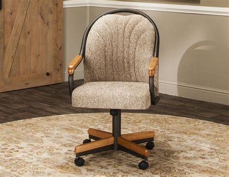 Caster Chair Company Bently Swivel Tilt Caster Dining Arm Chair in Wheat Tweed Fabric (1 Chair ...