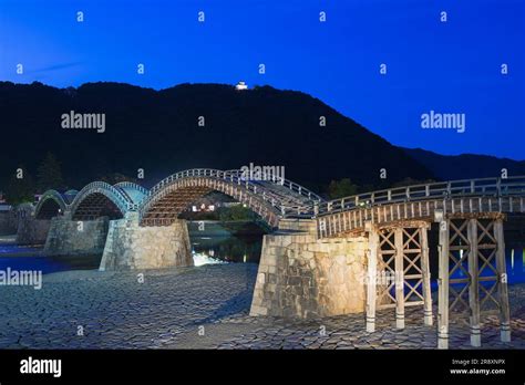 Kintai Bridge night view Stock Photo - Alamy