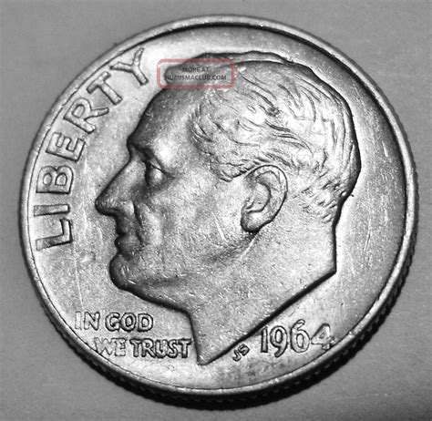 1964 - D Roosevelt Dime - 90% Silver - Business Circulated - Denver