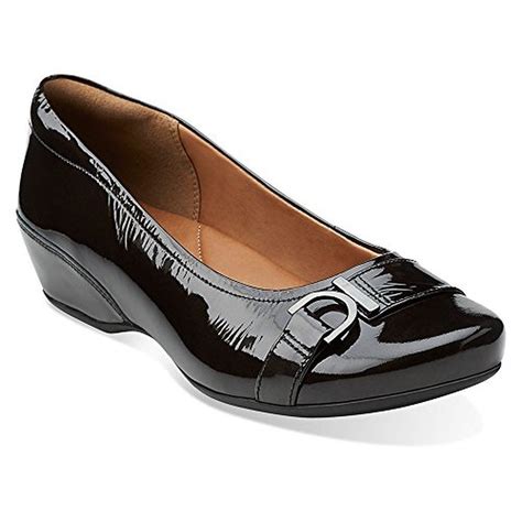 women's flats: Clarks Women's Concert Band Ballet Flat,Black Patent,12 ...