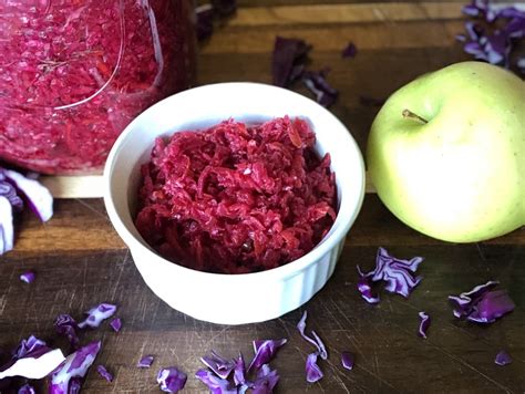 Amazing Fermented Red Cabbage Sauerkraut with Beet, Ginger, and Apple - Simple Eco Mama