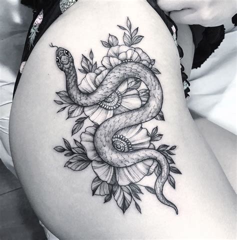 5 Snake In Flowers Tattoo 2024 - tattoo bantuanbpjs