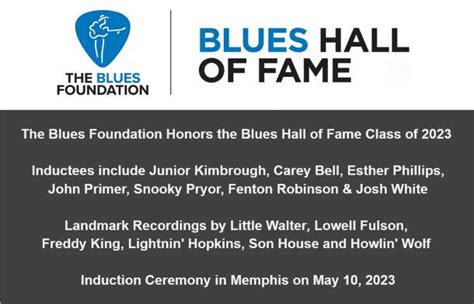 Blues Hall of Fame 2023 Inductees Announced | Grateful Web