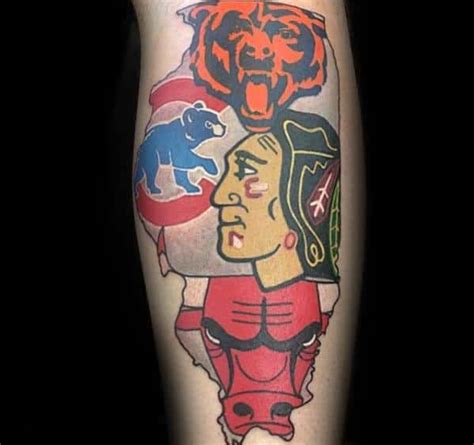 50 Chicago Bears Tattoos For Men - NFL Football Ink Ideas