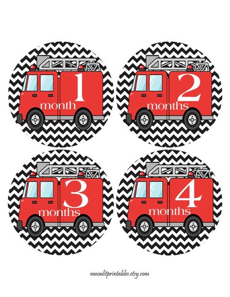 Fire Engine Monthly Stickers Fire Truck Stickers Baby Photo