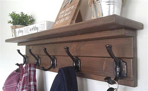 Rustic Wooden Entryway Coat Rack Coat Rack Wall Mount | Etsy