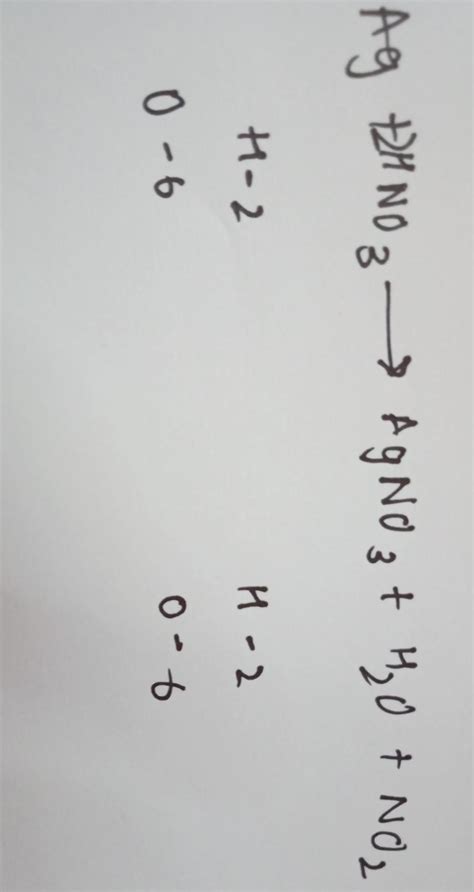 balance the following equation AG + HNO3 equals to AgNO3 + H2O Plus NO2 - Brainly.in