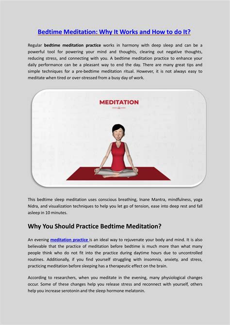 PPT - Bedtime Meditation: Why It Works and How to do It? PowerPoint Presentation - ID:11474415