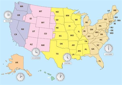 a map of the united states with different time zones and clocks on each ...