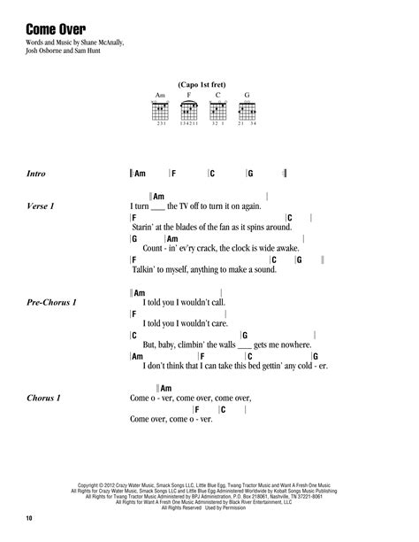 Come Over by Kenny Chesney - Guitar Chords/Lyrics - Guitar Instructor