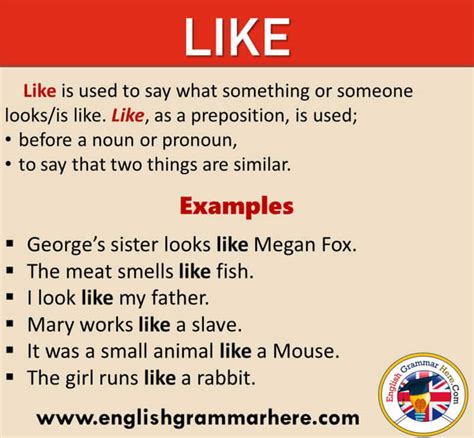 How To Use LIKE in English, Definition and Example Sentences - English Grammar Here