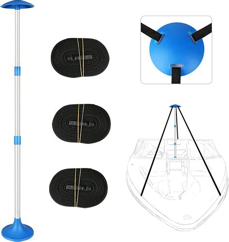 iCOVER Boat Cover Support Pole-Height Adjustable Aluminum Telescoping Pole and Straps ...