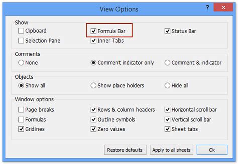 How to show or hide formula bar in Excel?