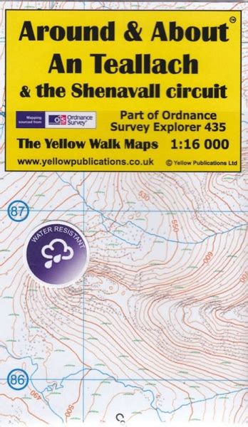 A&A Map An Teallach & the Shenavall circuit - Yellow Maps